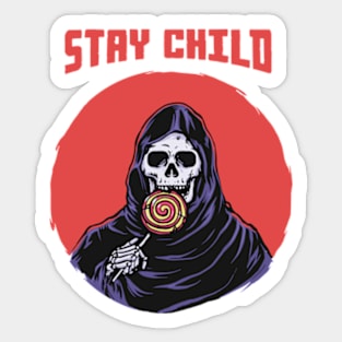 Retro Grim reaper eating lollipop Sticker